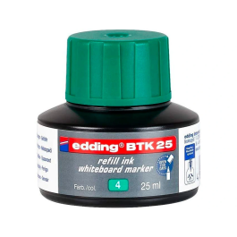 Edding Tinta Rotulador Pizarra Blanca BTK-25 Recambio Verde Bote 25 ml