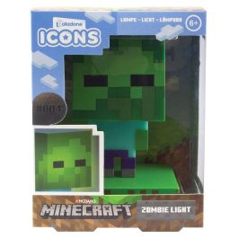 Redstring Lámpara Icons Zombie Minecraft 12 cm Paladone PP6592MCFV2, Iluminación de ambiente multicolor, alimentación por batería AAA, altura 110 mm