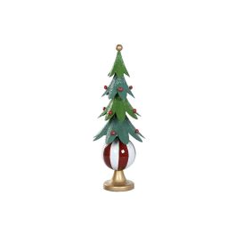 DKD Home Decor Árbol Decorativo de Metal 82.5 cm Alto x 32 cm Ancho, Colores Verde, Rojo, Dorado y Blanco