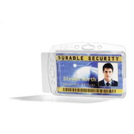 Durable Identificador Rígido Para 2 Tarjetas 54x87 mm Transparente Pack 10 Ud