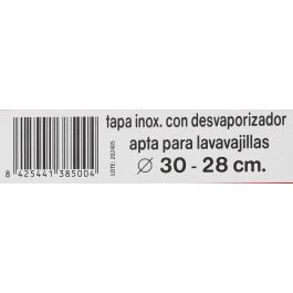 Tapa con desvaporizador de acero inoxidable 30 cm - Inde (12 Unidades) Tapa con desvaporizador de acero inoxidable 30 cm - Inde (12 Unidades)