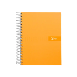 Liderpapel Cuaderno Espiral A4 Crafty Tapa Forrada 80 Hojas 90gr Cuadro 4mm con Margen Color Naranja