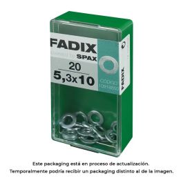 Fadix 10918850 Arandela Plana Zincada Acero 5,3 x 10 mm Caja 20 Unidades Din 125