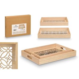 Set 2 Bandejas Rectangulares Flor Giftdecor 40.5x31x5 cm, Madera y Vidrio (6 Unidades) Precio: 80.50000046. SKU: B1BZ9R5E7N