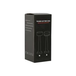 DKD Home Decor Lámpara Sobremesa Moderno Blanco Negro Metal LED Recargable Táctil 3 Niveles Brillo 9 x 24 x 9 cm (2 Unidades)