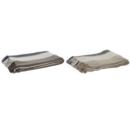 DKD Home Decor Plaid Multicolor Rayas Algodon Polyester 200 x 150 cm (4 Unidades)