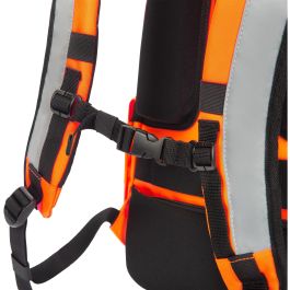 DICOTA HI-VIS Mochila de Senderismo 25L Naranja, 15.6", A Prueba de Agua, Compartimento Portátil, Elementos Reflectantes