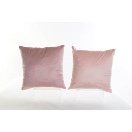 DKD Home Decor Cojín Scandi de Poliéster 45x45x5 cm, Lila y Blanco, con Cremallera, Gramaje 380 (4 Unidades)