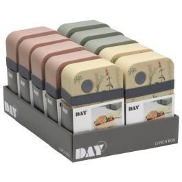 Day Fiambrera 1 L con Divisor Móvil y Banda Elástica de Cierre, 19x11x6 cm, Colores Surtidos