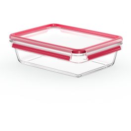 Emsa N10411 Fiambrera de Cristal Clip & Close 2 L Transparente/Rojo