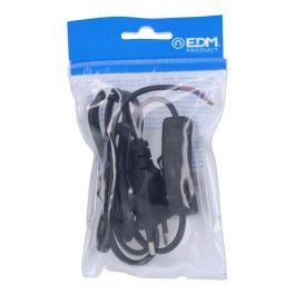 Edm Conexión con Interruptor 3A 1,5m 2x0,75mm Manguera Plana Negra