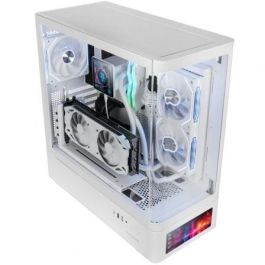 Mars Gaming MCLCDPROW Caja Gaming Semitorre ATX con Pantalla LCD 7.2" IPS, Cristal Templado Curvo, Doble Cámara y USB-C Blanca