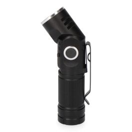 Edm Linterna Mini LED 8W 450lm, Cuerpo Aluminio, Cabezal Direccionable 90°, USB-C Recargable, Base Magnética, IP44