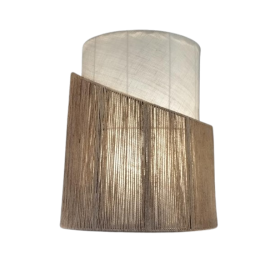 DKD Home Decor Lámpara Aplique Urban Yute y Metal Marrón Crudo de Pared 17x40x34 cm E27 1 bombilla