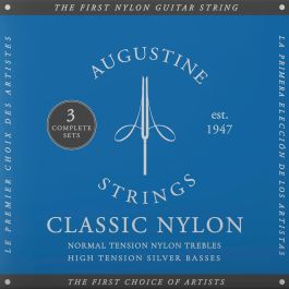 Augustine Pack 3 Juegos Cuerdas Guitarra Clásica Nylon Tensión Alta