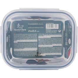 Fiambrera Hermética Santa Clara Transparente Rectangular 2,4 L (4 Unidades) Fiambrera Hermética Santa Clara Transparente Rectangular 2,4 L (4 Unidades)