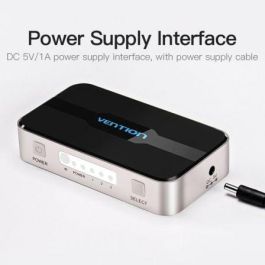 Vention AFFH0 Duplicador Splitter HDMI 1 Entrada Macho a 4 Salidas Hembra 4K@30Hz Conectores Dorados Gris Aluminio