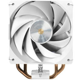 Mars Gaming MCPU-X4W Disipador CPU, Refrigeración por Aire, 230W TDP, 4 Heatpipes Cobre, Ventilador 120mm PWM Silencioso, Blanco, Compatible con Intel LGA1700/1200 y AMD AM5/AM4