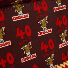 Loungefly Bolso bandolera Gremlins 40th Anniversary Piel vegana con Tirantes ajustables y desmontables 22,2x19x10,1cm