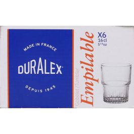 Duralex Set de 6 Vasos Transparentes Apilables 16 cl (12 Cajas)