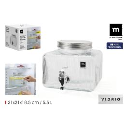 Inde Tarro Dispensador Frigo de Vidrio 5.5 Litros - Capacidad 5.5L, Medidas 21x21x18.5 cm (6 Unidades) Precio: 46.49999992. SKU: B1FDTY94MQ