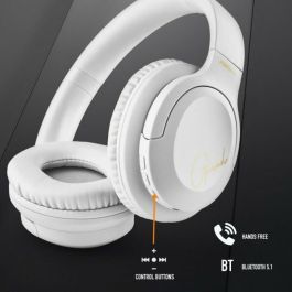 NGS ARTICAGREEDWHITE Auriculares Diadema Inalámbricos Bluetooth 5.1 con Micrófono, Plegables, Batería 40h, USB-C, Blancos