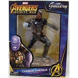 DIAMOND SELECT Estatua Capitán América Vengadores Avengers 3 Marvel PVC 23cm con Escudos Wakandianos en Base Personalizada