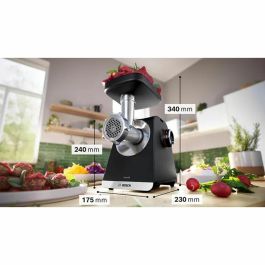 Bosch MFWS650B Picadora de carne Serie 6, 500 W, 3,5 kg/min, 3 rejillas Negra