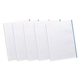 Recambio Liderpapel A4 200+50 Hojas 90 gr-M2 Cuadro 5 mm 4 Taladros Bandas De 5 Colores