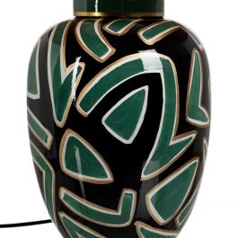 Lámpara Mesa Negro-Verde Porcelana 23 X 23 X 40 cm