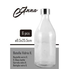 Botella de Cristal La Mediterránea Metal Vidrio 1 L (6 Unidades) Botella de Cristal La Mediterránea Metal Vidrio 1 L (6 Unidades)
