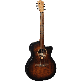 LAG Tramontane 70 A/E Guitarra Acústica Electroacústica Auditorium Cutaway Black & Brown Burst