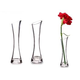 Florero de Cristal Cóncavo Mediano Giftdecor 5.5x20x5.5 cm, Transparente (48 Unidades) Precio: 119.50000051. SKU: B1EKW6ZDTN