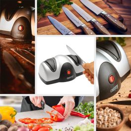 Camry CR 4469 Afilador de Cuchillos Eléctrico 60W con Sistema de Afilado y Pulido de Dos Pasos, Guía Precisa para un Afilado Perfecto