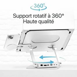 Soporte para Portátil T'NB iClick Metal Moderno Rotación de 360º Soporte para Portátil T'NB iClick Metal Moderno Rotación de 360º