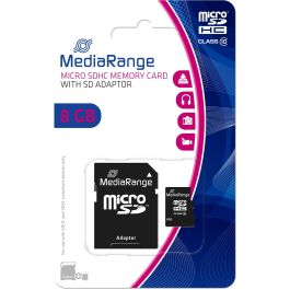 MediaRange Tarjeta de Memoria microSDHC 8GB Clase 10 Negra con Adaptador SD Precio: 21.95000016. SKU: B1JW7XRL6E