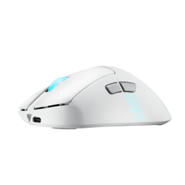 ASUS ROG 90MP04A0-BMUA10 Ratón Gaming Keris II Origin Blanco para Diestros Óptico Tri-Modo 42000 DPI Multi Color 6 Botones