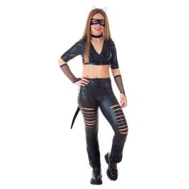 Creaciones Llopis Disfraz de Catwoman para Adulto Negro Talla L, para Festival. Contenido: Top, Diadema y Pantalones.