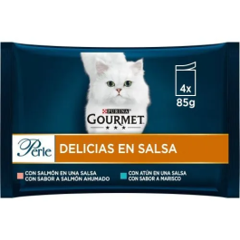 Purina Gourmet Perle Delicias en Salsa para Gato - Salmón y Atún en Salsa - 12 Latas x 85g Precio: 40.6899999. SKU: B19HV7SPQ8