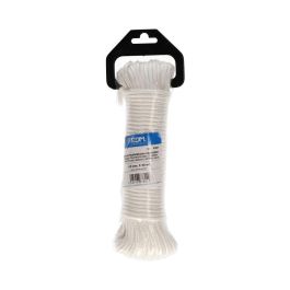 Edm Cordón Tendedero Polipropileno Trenzado Blanco 4,5 mm x 25 m para Camping y Náutica Alta Resistencia 205 kg