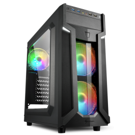 Sharkoon VG6-W RGB Midi Tower Negro con Ventana Acrílica y 3 Ventiladores RGB Precio: 78.49999993. SKU: S5603158