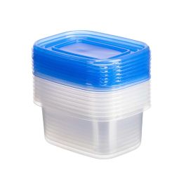Set 8 Fiambreras Leknes 660 ml, 15.5x14.5x12 cm, Azul y Transparente (8 Unidades) Set 8 Fiambreras Leknes 660 ml, 15.5x14.5x12 cm, Azul y Transparente (8 Unidades)