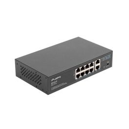 LANBERG RSFE-8P-2GE-120 Switch No administrado Gigabit Ethernet (10/100/1000) con PoE, Montaje en Rack 1U Negro