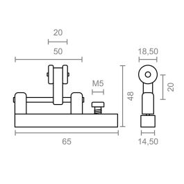 Polea corredera pergola tld21 20mm 92583 micel