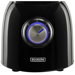 Bourgini Batidora Vaso Nostalgic Black 1.5 L 600W, Jarra de Cristal, 2 Velocidades, Pulse, Cuchillas Desmontables