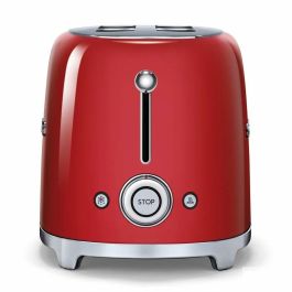 Smeg TSF02RDEU Tostadora de Pan para 4 Rebanadas, 2 Ranuras, Diseño Retro Estilo Años 50, Color Rojo