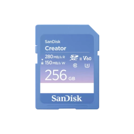 SanDisk SDSDXEP-256G-GNCIS Tarjeta Creator 256 GB SDXC UHS-II Clase 10 U3 V60, Lectura 280MB/s, Escritura 150MB/s Precio: 109.50000028. SKU: B175VGB6YS