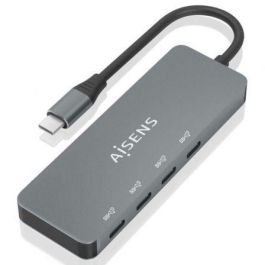 AISENS - HUB USB 3.2 GEN2 10G USB-C, USB-C/M-4xUSB-C/H, GRIS, 15CM