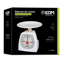 Edm Báscula Analógica de Cocina 4 kg, Polipropileno, 16.5x11x13 cm