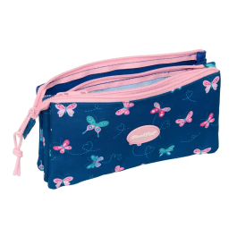 Safta Blackfit8 Mariposas Estuche Portatodo Triple Negro 120x30x220 mm